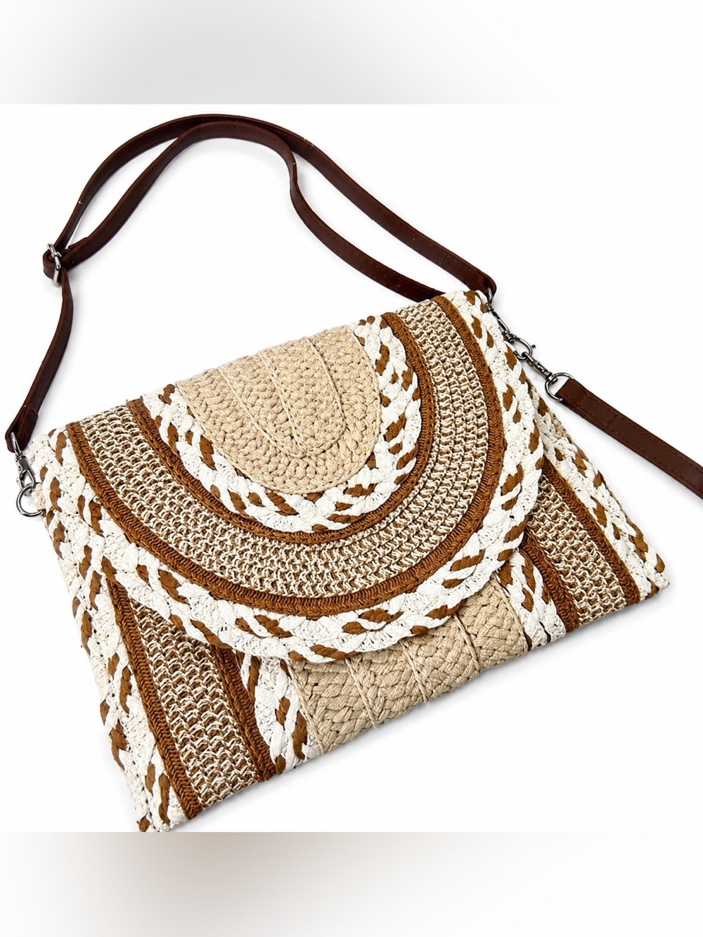 Multi Pattern Straw Clutch/Crossbody by Styline
